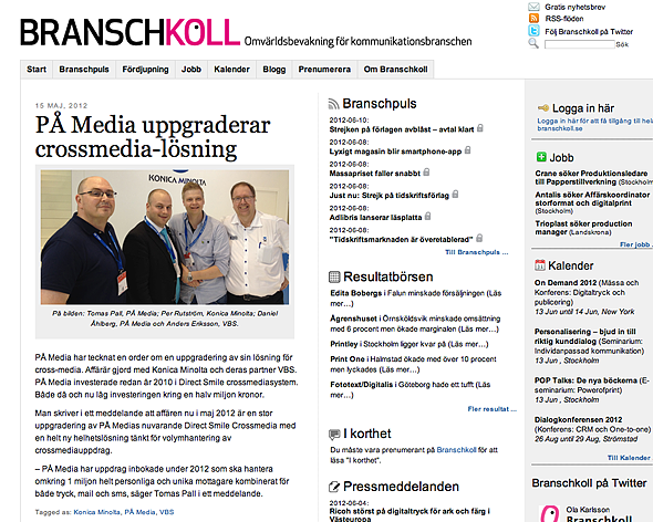 PÅ Media Crossmedia investering med Konica och VBS